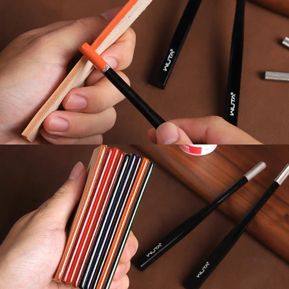 WUTA Replaceable Roller Head Leather Edge Paint Applicator Edge Dye Roller Pen With 2 Spare Rollers DIY Leather Craft Tools