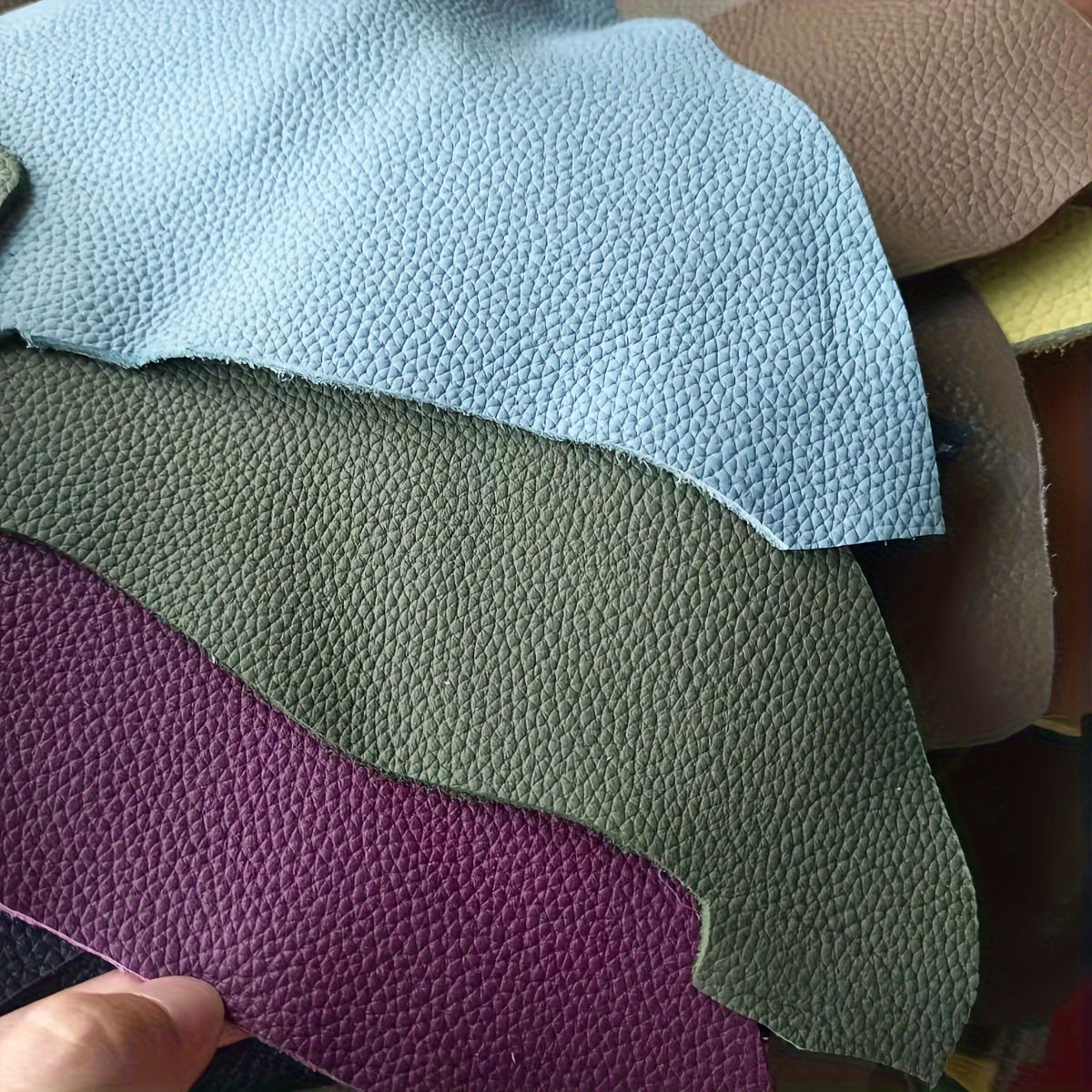 1 Pack Genuine Cowhide Leather Scraps Assorted Colors YiJiaXiang for Crafts, DIY Leather Craft Pieces for Keychains, Journal Covers, Purses - Bulk Pack