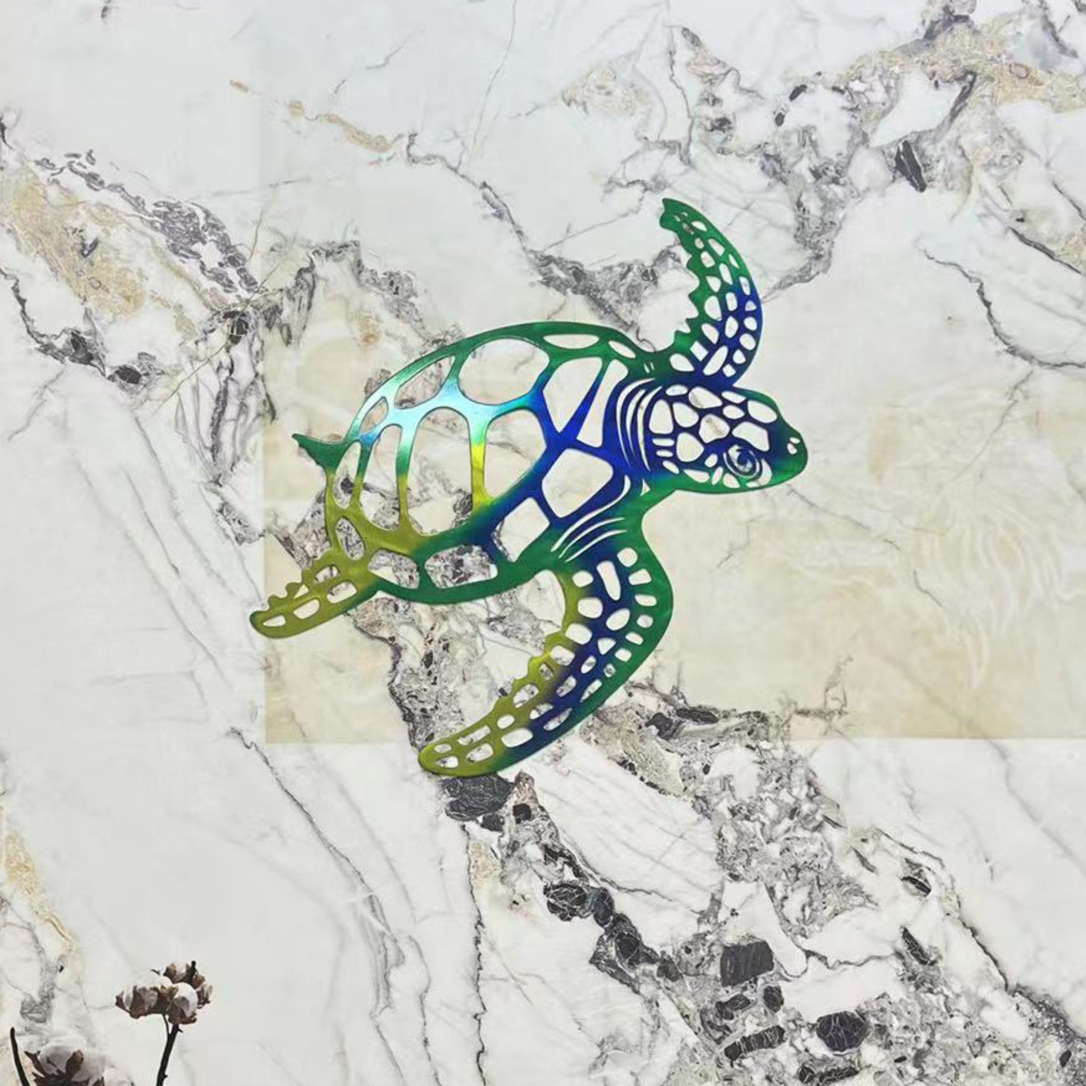 Factory Direct Supply Cross-Border Independent Store Metal Wall Art Turtle Craft Indoor Living Room Decor