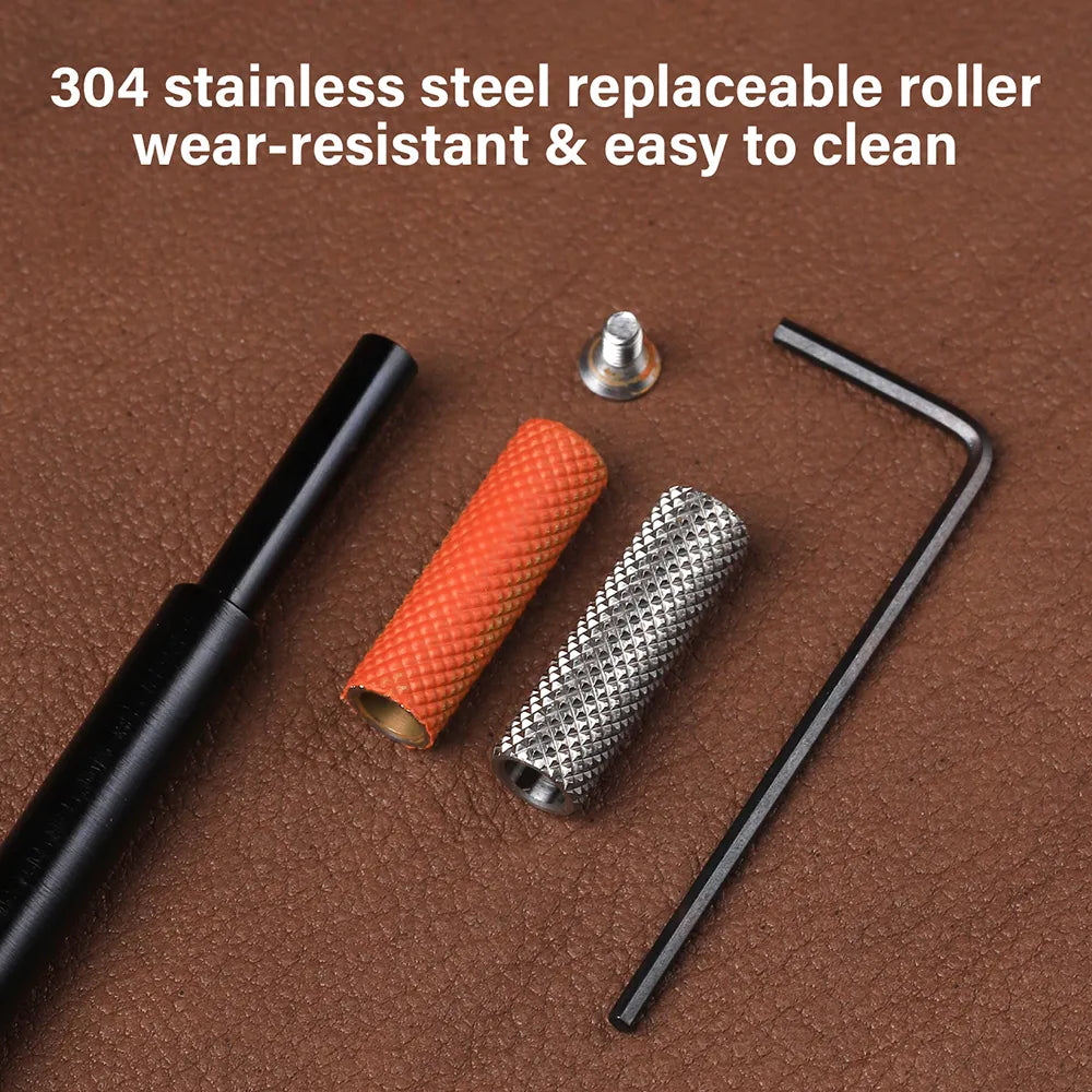 WUTA Replaceable Roller Head Leather Edge Paint Applicator Edge Dye Roller Pen With 2 Spare Rollers DIY Leather Craft Tools