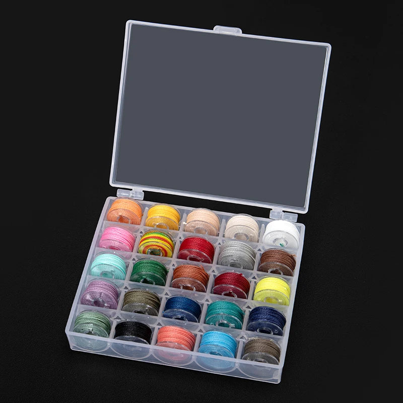 WUTA Leather Sewing Thread Kit Round Waxed Thread 25 Colors Set Mini Bobbin Thread Handmade DIY Braided Rope Bracelet Line