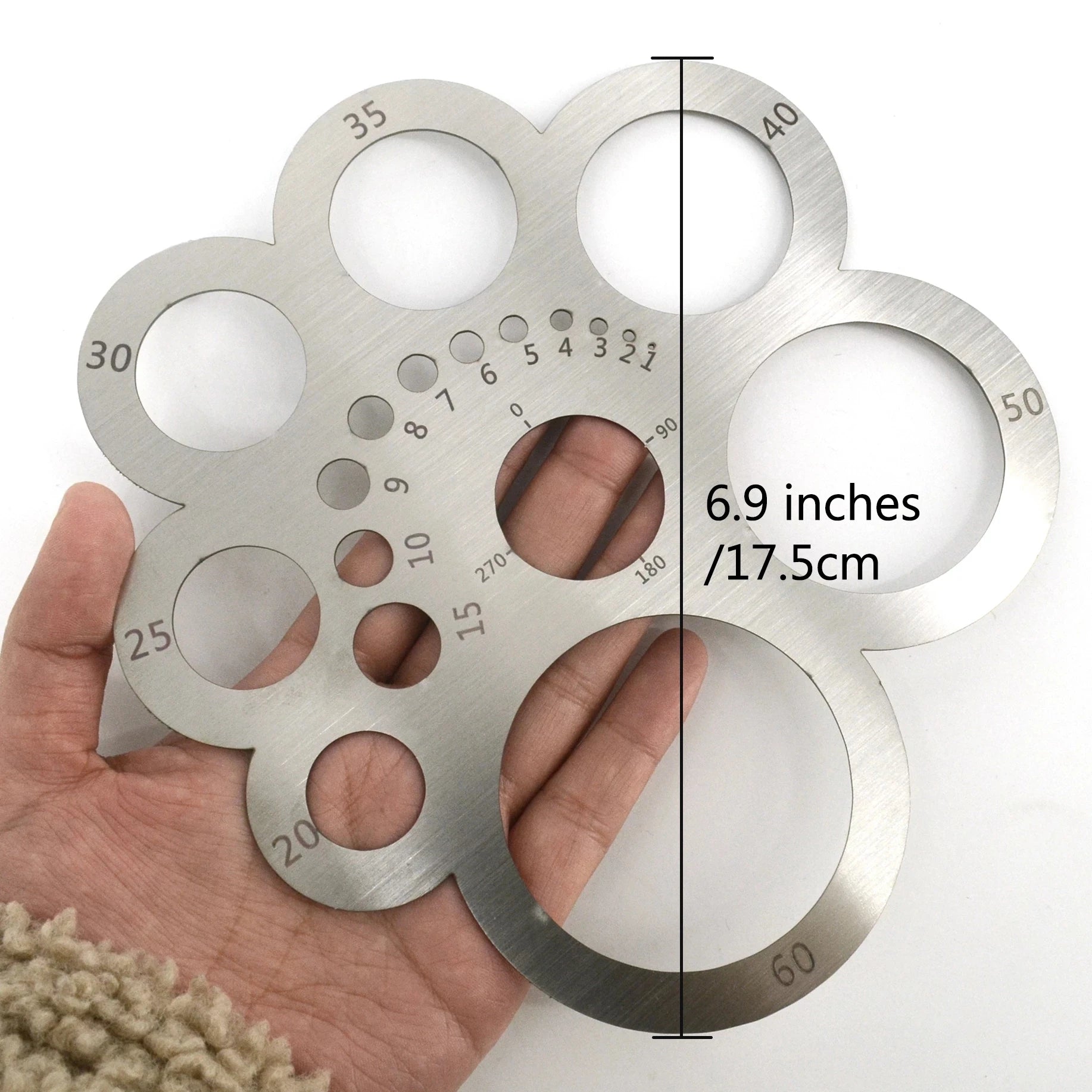 Round Leather Cutting Tools Metal Corner Cutting Ruler Circle Ruler Circle Leather Punch Leather Templates