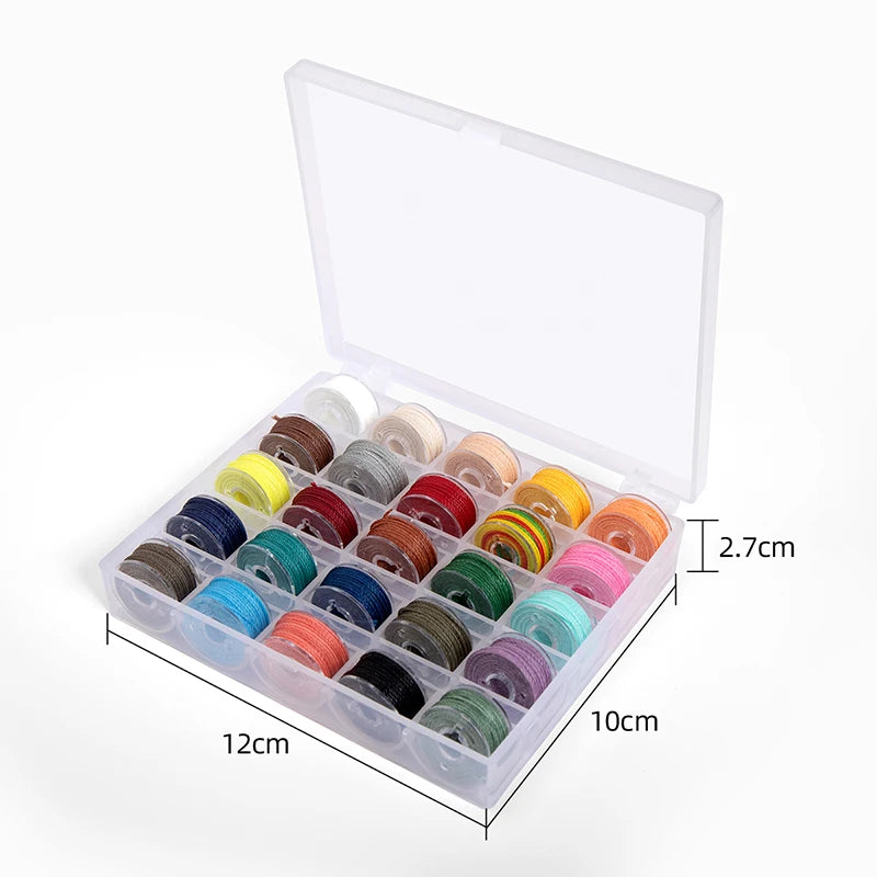 WUTA Leather Sewing Thread Kit Round Waxed Thread 25 Colors Set Mini Bobbin Thread Handmade DIY Braided Rope Bracelet Line