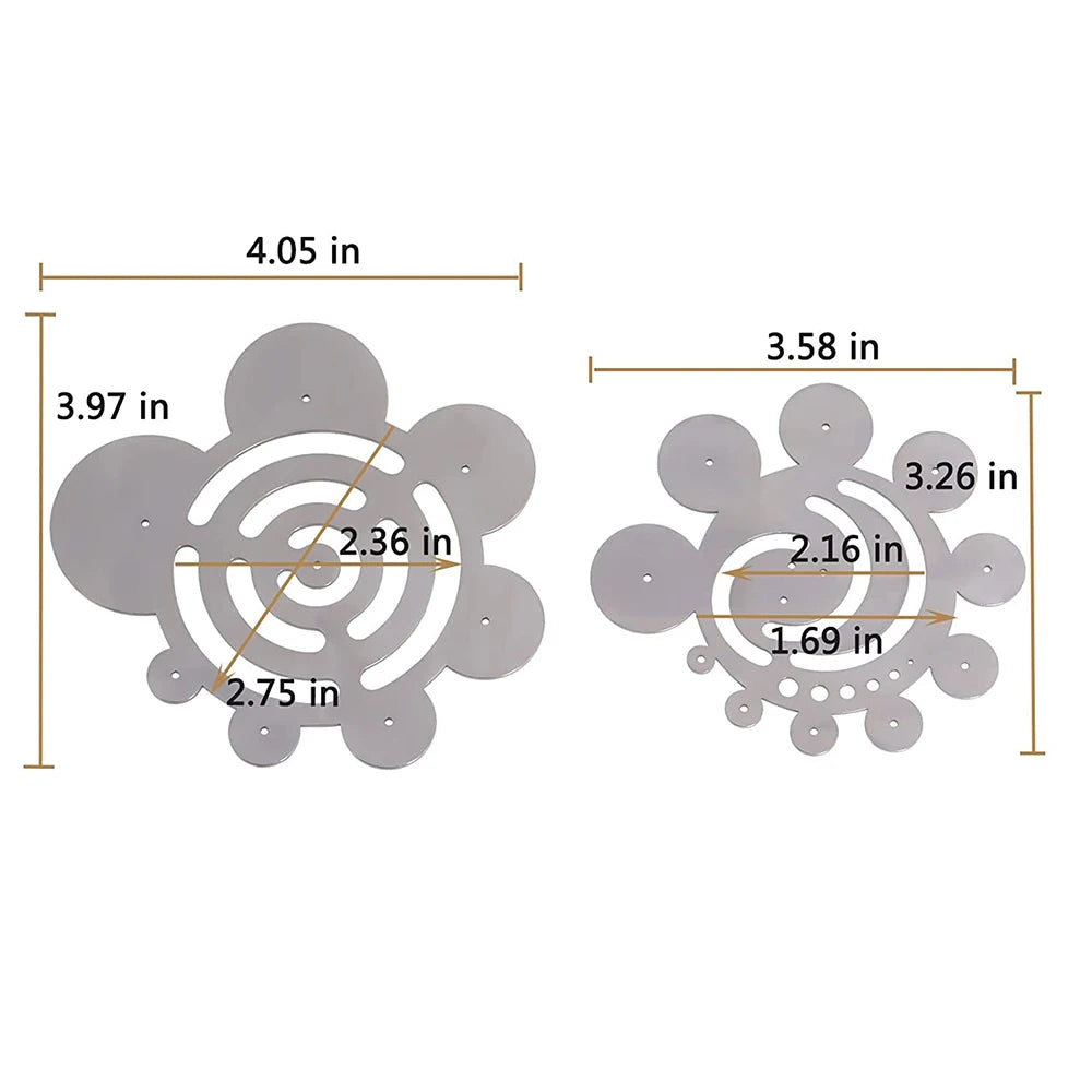 Round Leather Cutting Tools Metal Corner Cutting Ruler Circle Ruler Circle Leather Punch Leather Templates