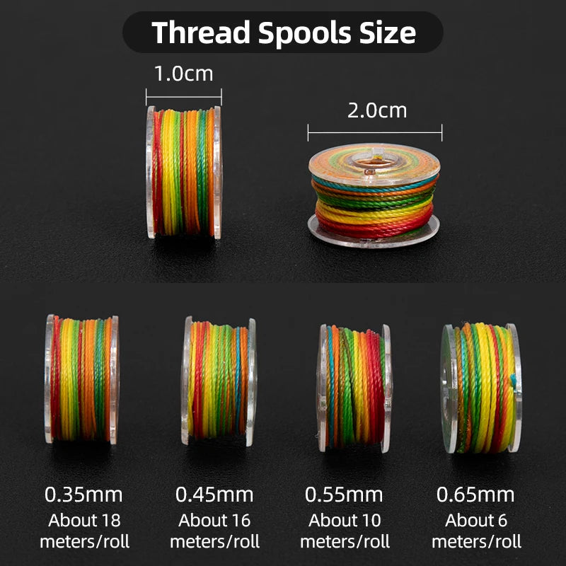 WUTA Leather Sewing Thread Kit Round Waxed Thread 25 Colors Set Mini Bobbin Thread Handmade DIY Braided Rope Bracelet Line