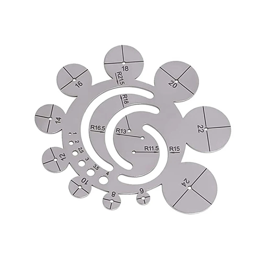 Round Leather Cutting Tools Metal Corner Cutting Ruler Circle Ruler Circle Leather Punch Leather Templates