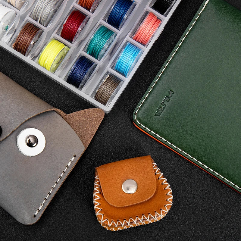 WUTA Leather Sewing Thread Kit Round Waxed Thread 25 Colors Set Mini Bobbin Thread Handmade DIY Braided Rope Bracelet Line