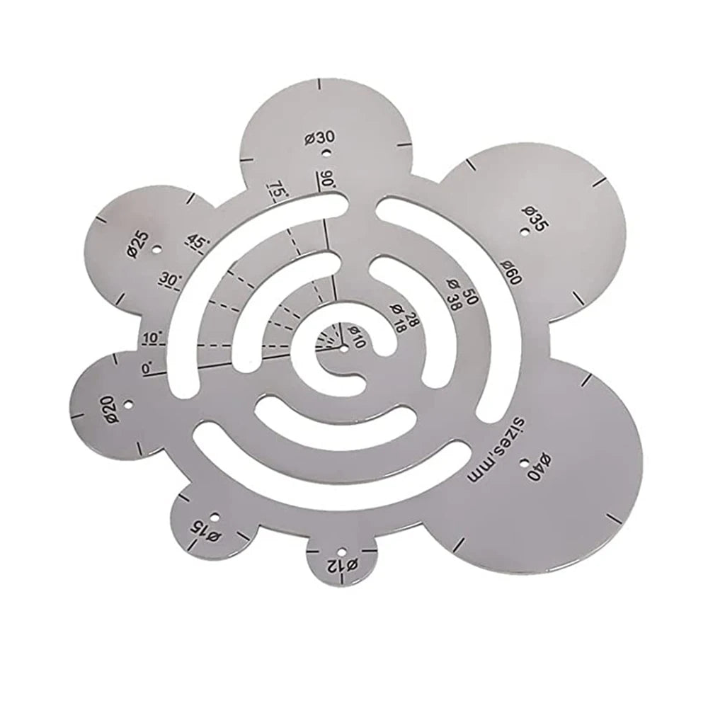 Round Leather Cutting Tools Metal Corner Cutting Ruler Circle Ruler Circle Leather Punch Leather Templates