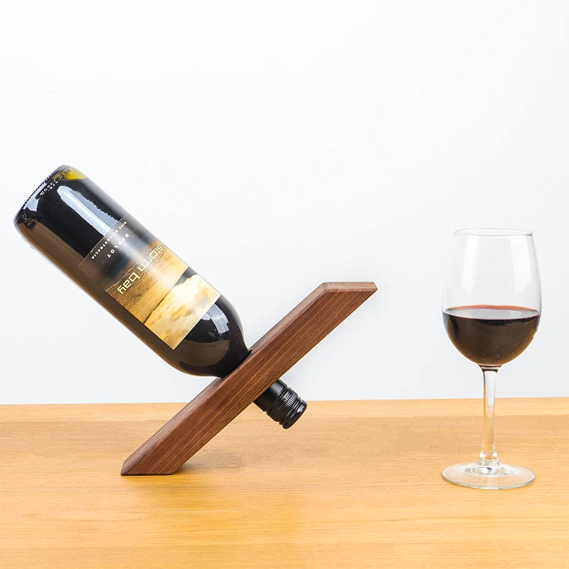 Home red wine rack decoration creative solid wood personality display stand wine rack modern simple wood storage bottle