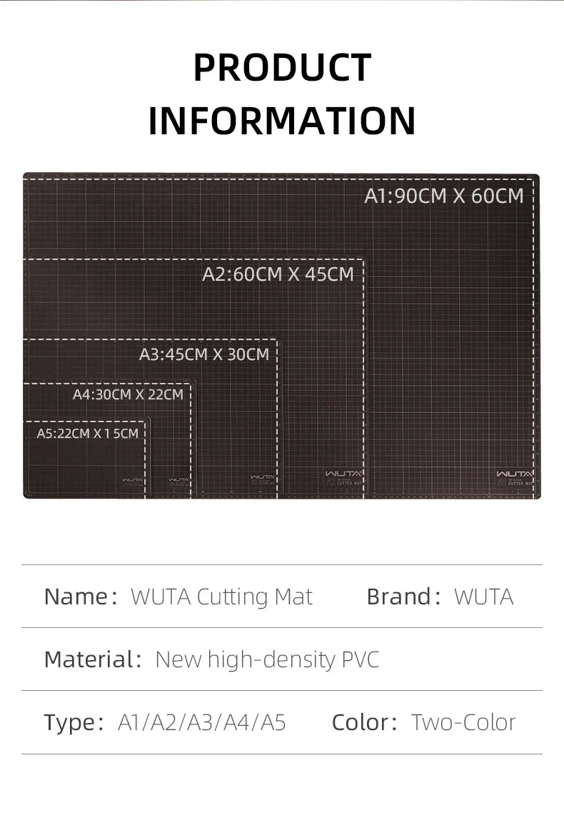 WUTA New Fabric Cutting Mat, Leather Cutting Board A1 A2 A3 A4 A5 Professional Self Healing Quality Double-Sided  Craft Tool Set