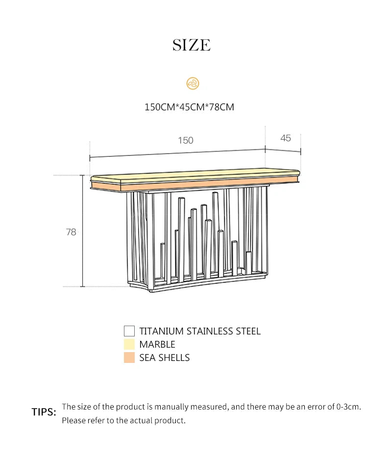 Modern furniture Sideboard cabinet Villa curio cabinet partition table stainless steel marble console table