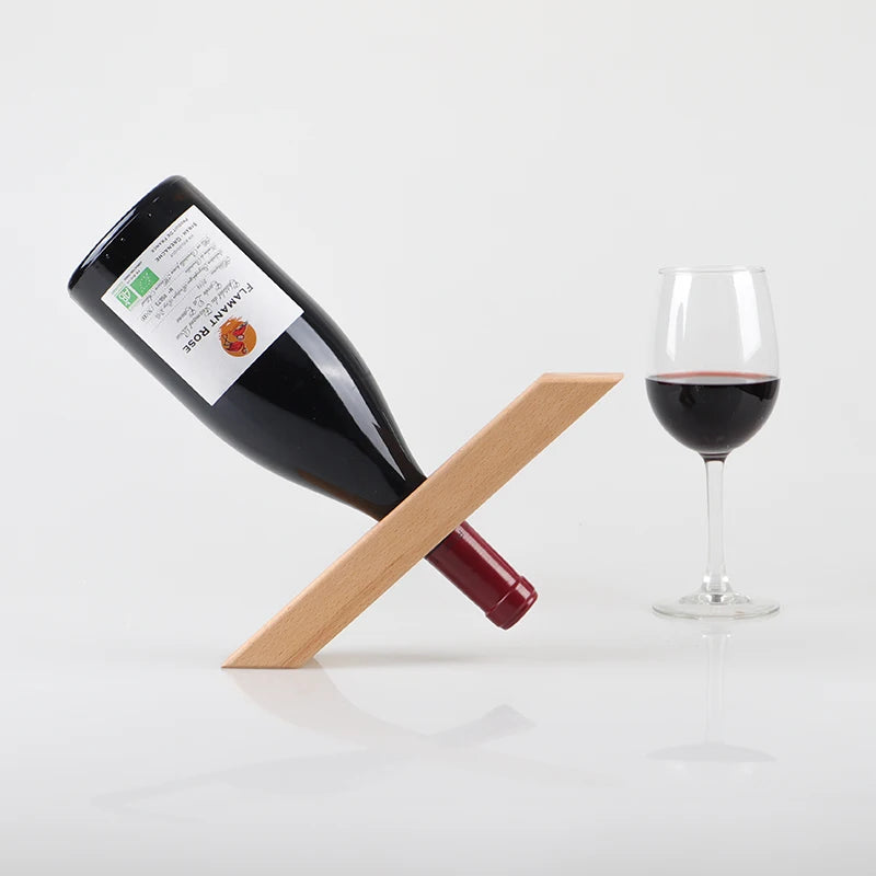 Home red wine rack decoration creative solid wood personality display stand wine rack modern simple wood storage bottle