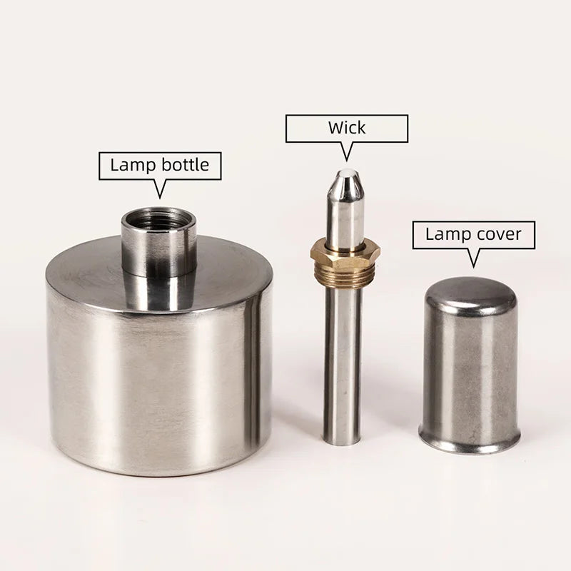 WUTA 200ml Stainless Steel+Brass Alcohol Burner Biology Chemistry Dental Lab Lamp With Wick Leather Craft Work Heating Tool Safe