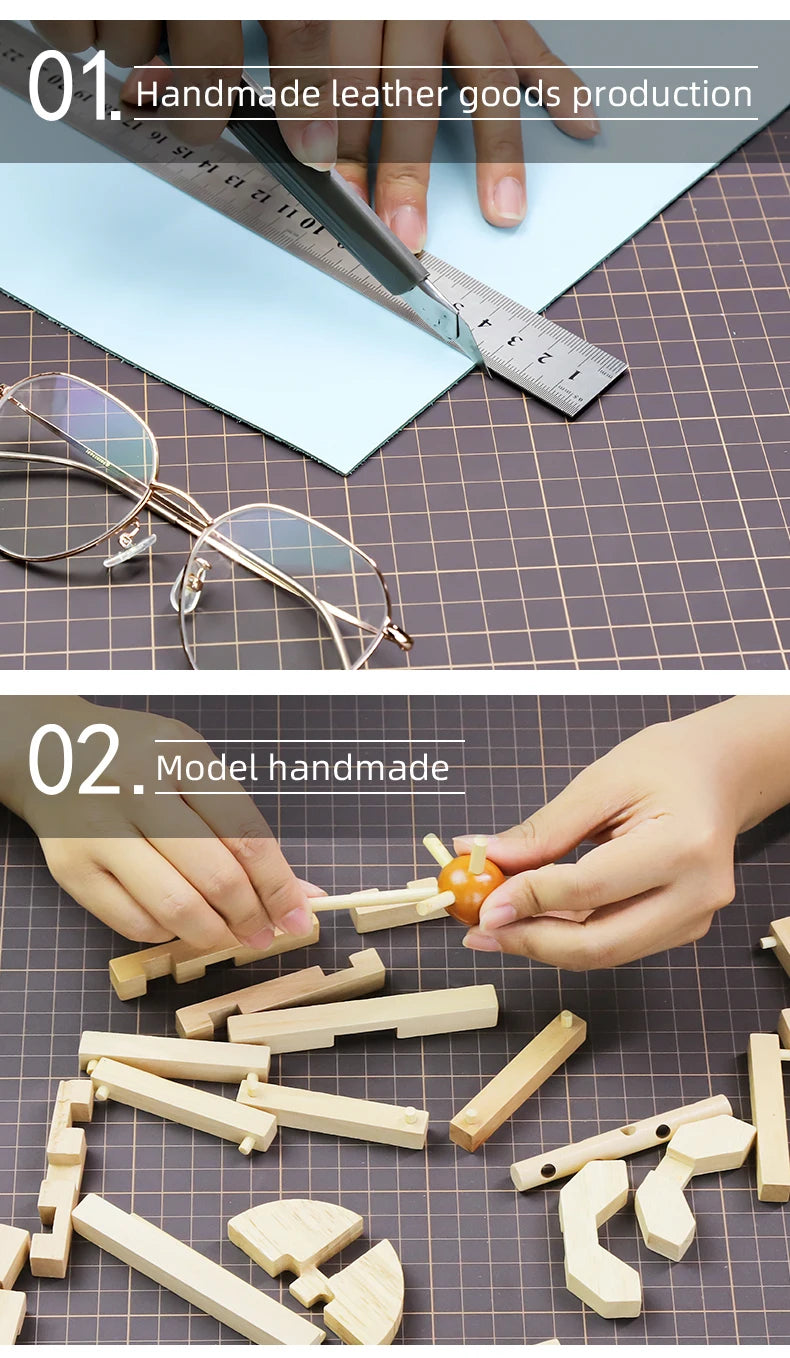 WUTA New Fabric Cutting Mat, Leather Cutting Board A1 A2 A3 A4 A5 Professional Self Healing Quality Double-Sided  Craft Tool Set