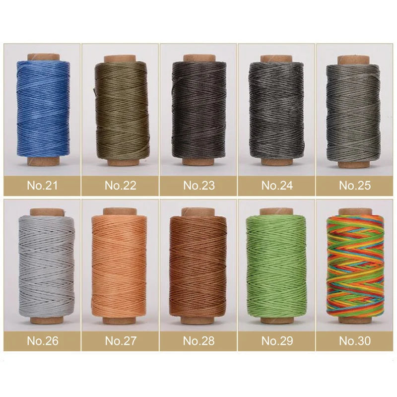 Waxed Thread For Leather 50m 0.8mm Black Off White Red Green Pink Brown Grey Purple Orange Blue Apricot