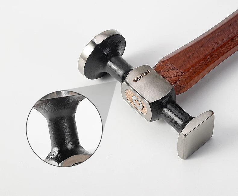 WUTA Leather Mallet Hammer Cobbler Hammer Carbon Steel Double Head Smooth Chasing Hammer for Professional Leather Maul Tools