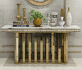 Modern furniture Sideboard cabinet Villa curio cabinet partition table stainless steel marble console table
