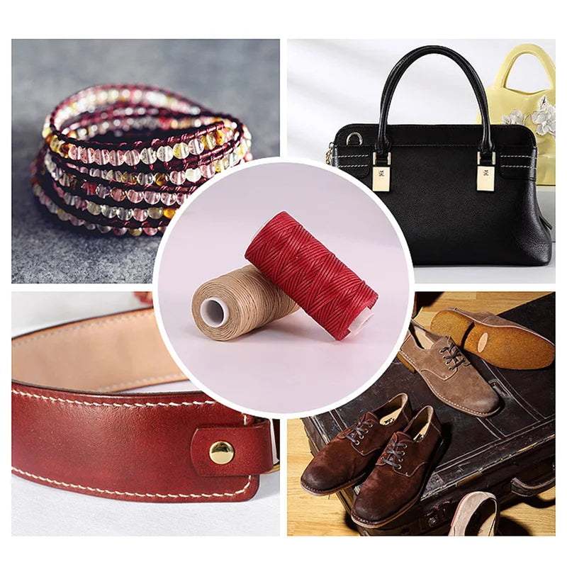 Waxed Thread For Leather 50m 0.8mm Black Off White Red Green Pink Brown Grey Purple Orange Blue Apricot