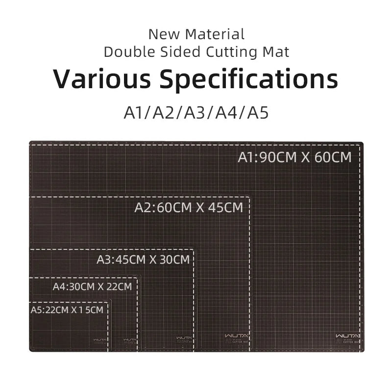WUTA New Fabric Cutting Mat, Leather Cutting Board A1 A2 A3 A4 A5 Professional Self Healing Quality Double-Sided  Craft Tool Set