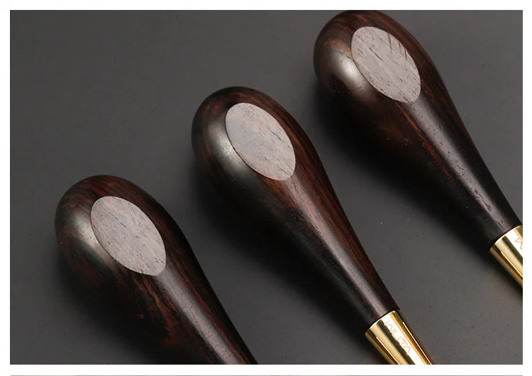 WUTA 2nd Generation Leather Stitching Awl Diamond Shape Ebony Blackwood & Brass Craft Tool Hand Sewing Awl DIY Stitcher Taper