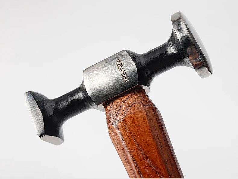 WUTA Leather Mallet Hammer Cobbler Hammer Carbon Steel Double Head Smooth Chasing Hammer for Professional Leather Maul Tools