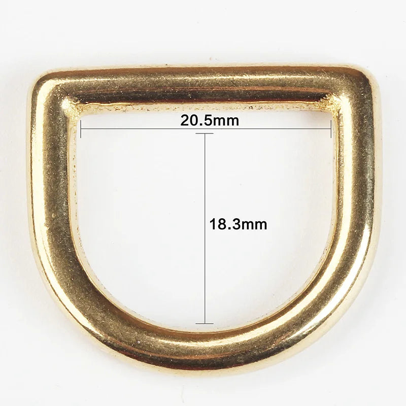 WUTA Solid Brass Cast Rigging Dee Ring Saddle Dog Collar Strap Harness Dees DIY Bag luggage hardware Leather Accessories 2/10pcs