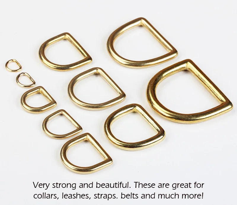 WUTA Solid Brass Cast Rigging Dee Ring Saddle Dog Collar Strap Harness Dees DIY Bag luggage hardware Leather Accessories 2/10pcs