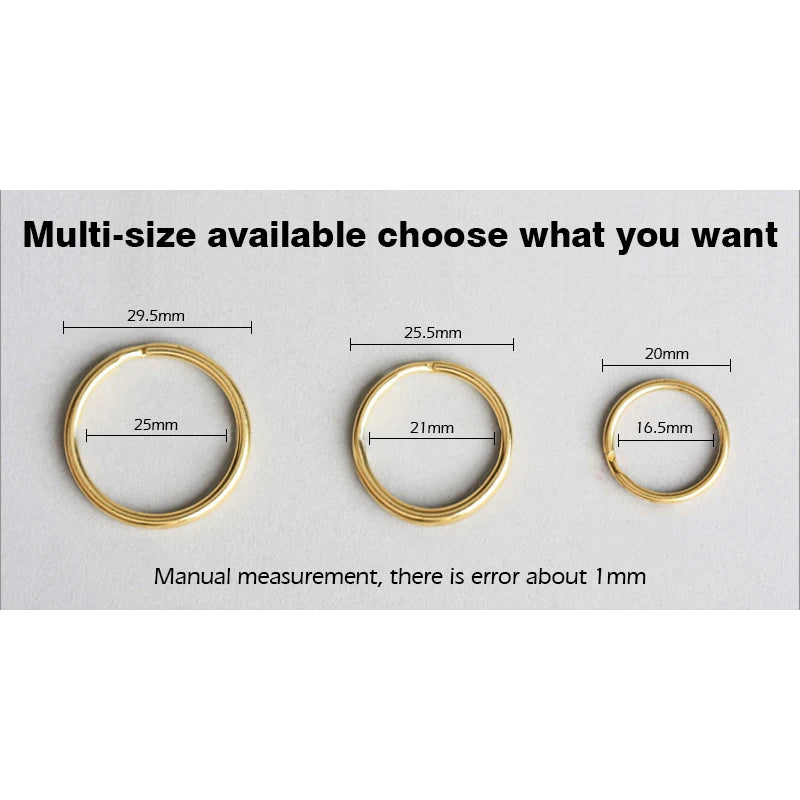 WUTA 10 Pcs Solid Brass Key Rings Split Ring (Never Fade) Round Key Holder Key Chain Hook Hardware Leather Craft DIY Accessories