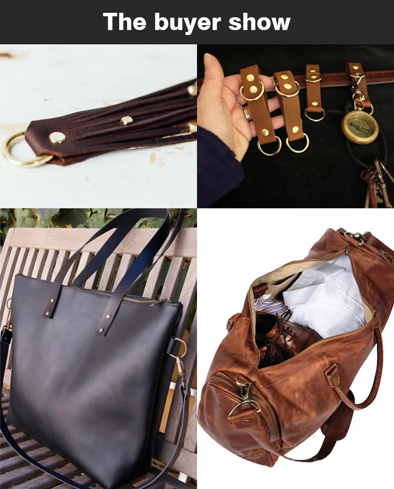 WUTA Solid Brass Cast Rigging Dee Ring Saddle Dog Collar Strap Harness Dees DIY Bag luggage hardware Leather Accessories 2/10pcs