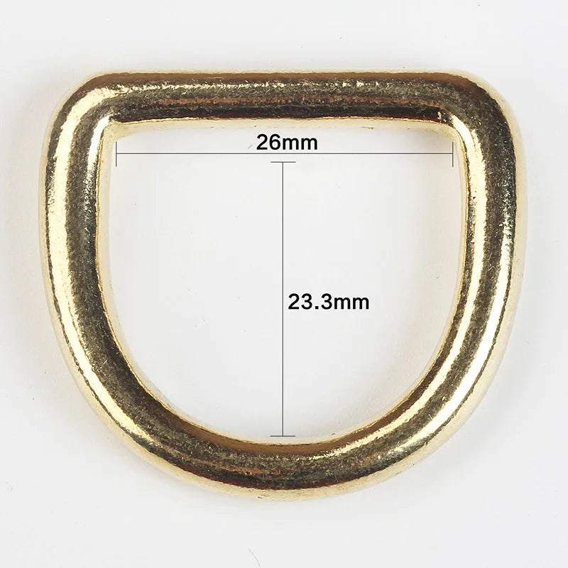 WUTA Solid Brass Cast Rigging Dee Ring Saddle Dog Collar Strap Harness Dees DIY Bag luggage hardware Leather Accessories 2/10pcs