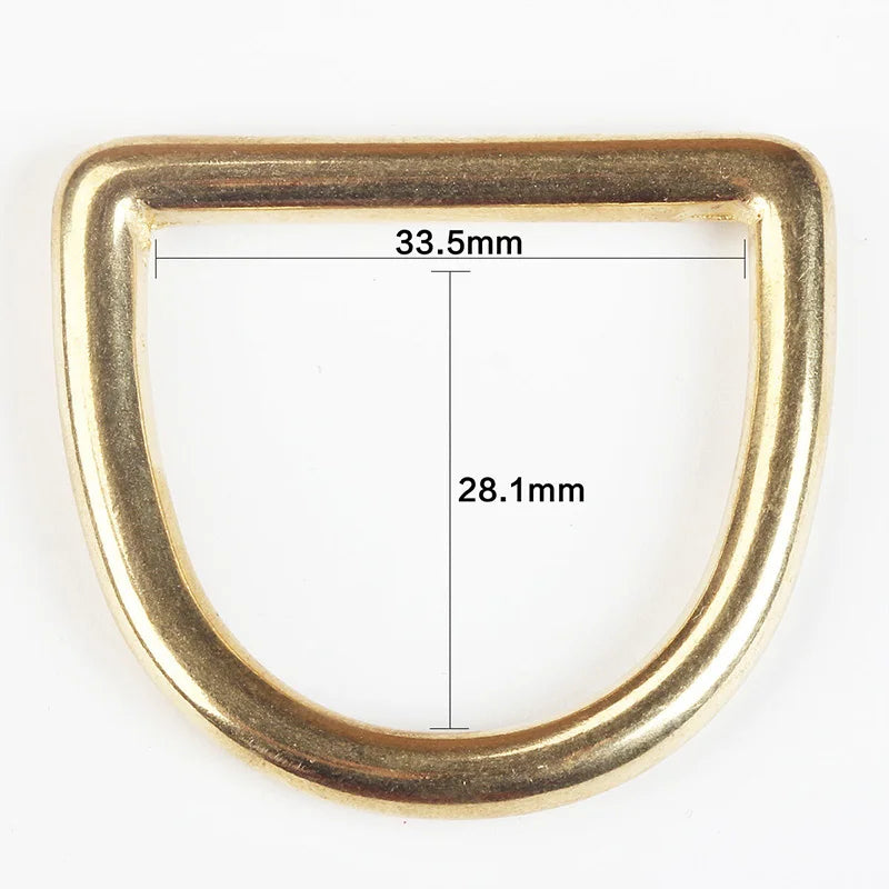 WUTA Solid Brass Cast Rigging Dee Ring Saddle Dog Collar Strap Harness Dees DIY Bag luggage hardware Leather Accessories 2/10pcs
