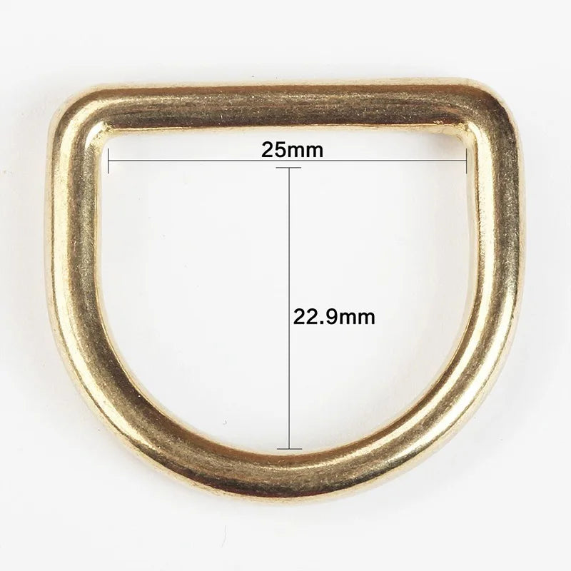 WUTA Solid Brass Cast Rigging Dee Ring Saddle Dog Collar Strap Harness Dees DIY Bag luggage hardware Leather Accessories 2/10pcs