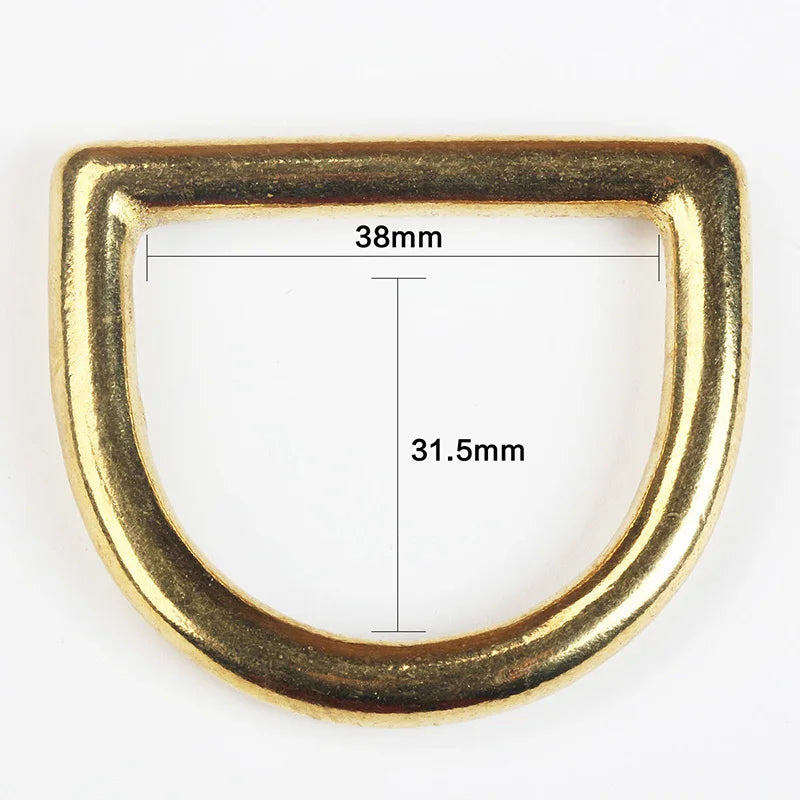 WUTA Solid Brass Cast Rigging Dee Ring Saddle Dog Collar Strap Harness Dees DIY Bag luggage hardware Leather Accessories 2/10pcs