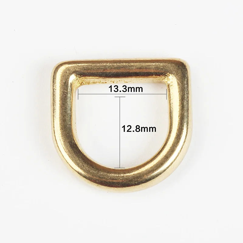 WUTA Solid Brass Cast Rigging Dee Ring Saddle Dog Collar Strap Harness Dees DIY Bag luggage hardware Leather Accessories 2/10pcs