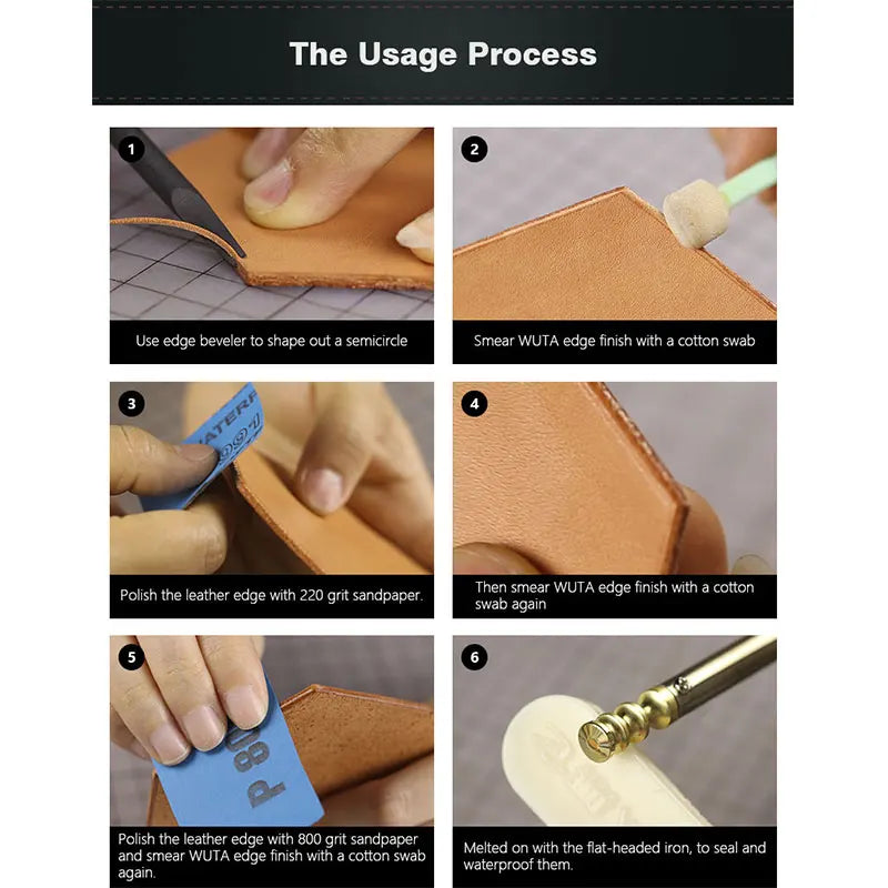 WUTA 1pcs Professinal Leather Craft Edge Polishing Wax Firm Mill Edge Wax DIY Handmade Processing Grinding Tool 3Color Available