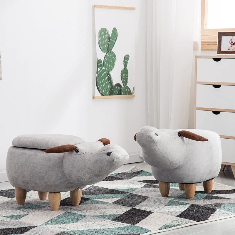 Creative Shoes Bench Storage Solid Wood Feet Stool, Animal Shape Sofa Bench, Fashion