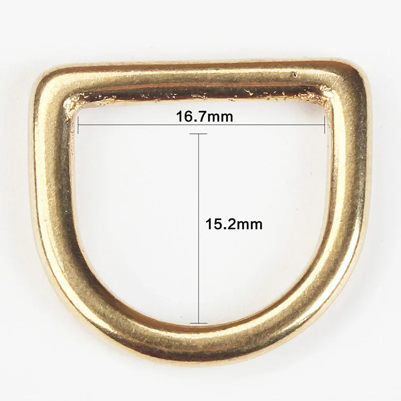 WUTA Solid Brass Cast Rigging Dee Ring Saddle Dog Collar Strap Harness Dees DIY Bag luggage hardware Leather Accessories 2/10pcs