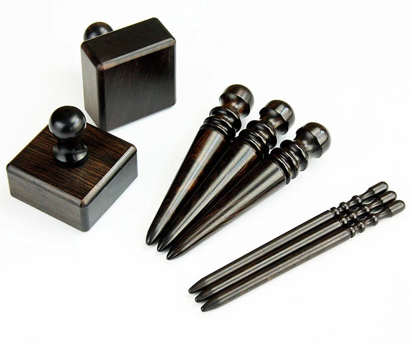 WUTA High Density Ebony Black Wood Leather Edge Burnisher Slicker Leather Craft Tool Polished Grinding Tool-3 Type Available