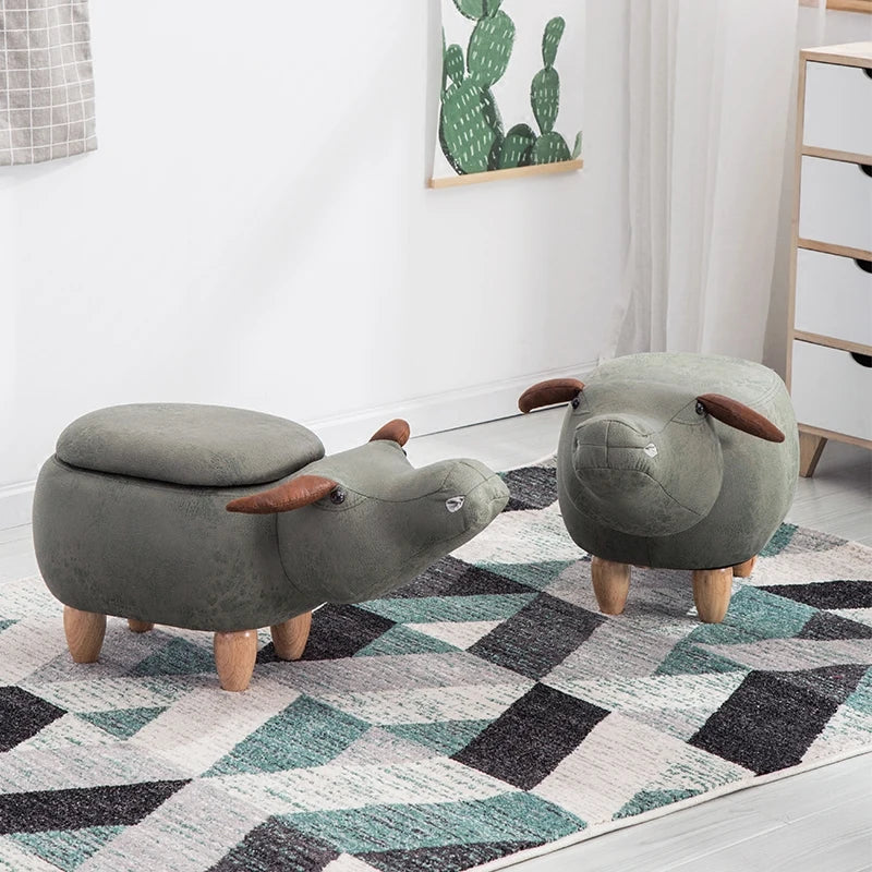 Creative Shoes Bench Storage Solid Wood Feet Stool, Animal Shape Sofa Bench, Fashion