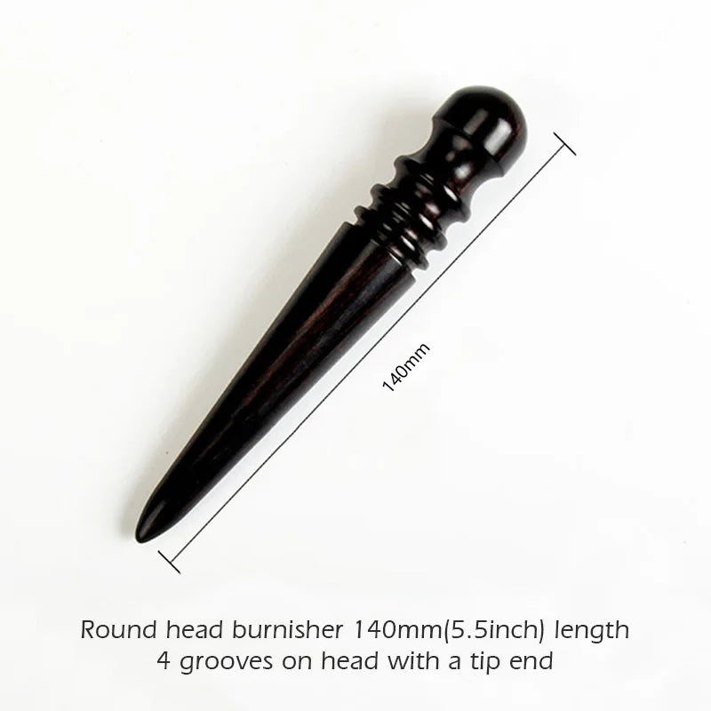 WUTA High Density Ebony Black Wood Leather Edge Burnisher Slicker Leather Craft Tool Polished Grinding Tool-3 Type Available