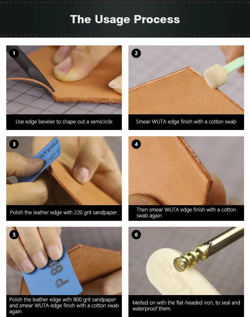 WUTA 1pcs Professinal Leather Craft Edge Polishing Wax Firm Mill Edge Wax DIY Handmade Processing Grinding Tool 3Color Available