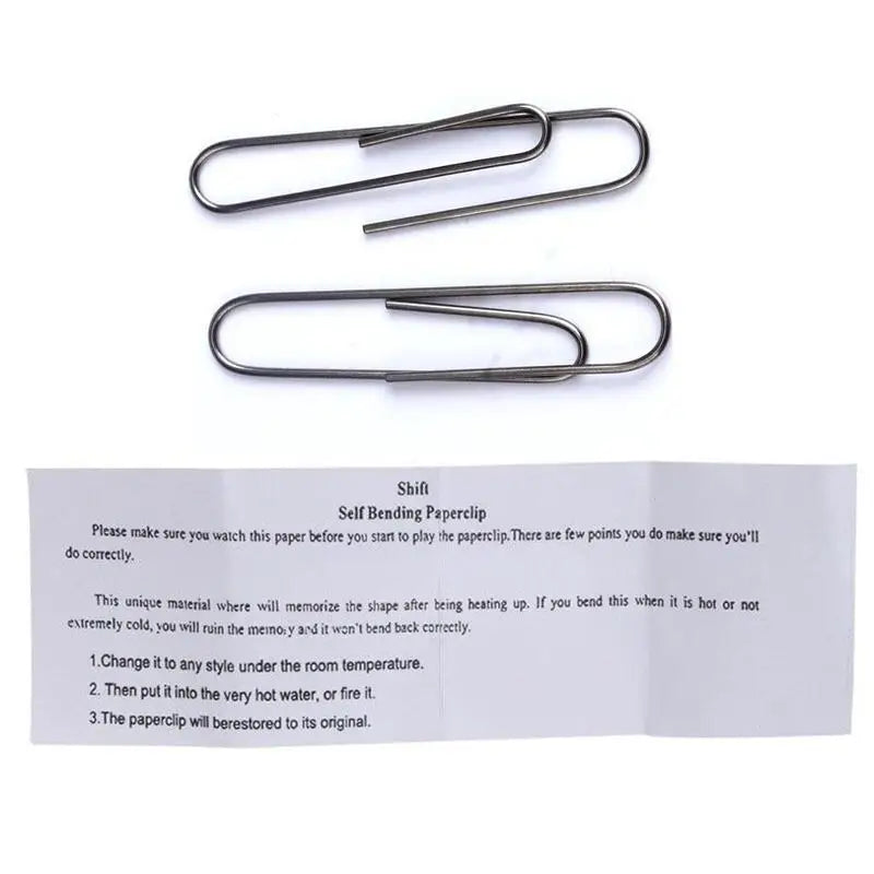 Nitinol Paper Clip Illusion Self Bending Wire Mentalism Metal Paper Clip Prop Memory Change Stage Street Trick Toys