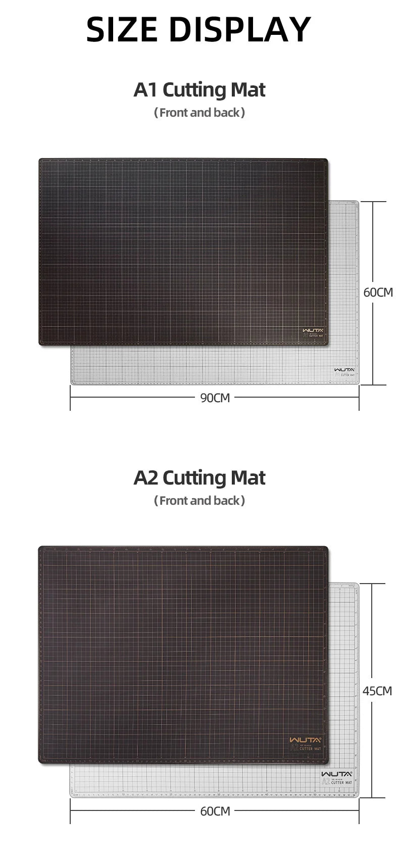 WUTA New Fabric Cutting Mat, Leather Cutting Board A1 A2 A3 A4 A5 Professional Self Healing Quality Double-Sided  Craft Tool Set