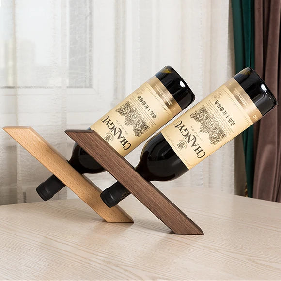 Home red wine rack decoration creative solid wood personality display stand wine rack modern simple wood storage bottle