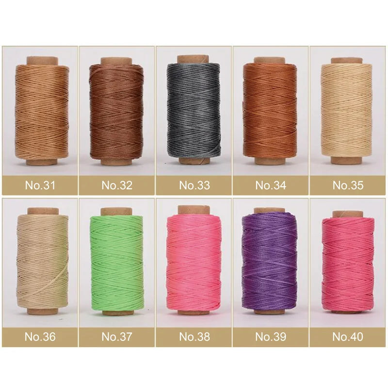 Waxed Thread For Leather 50m 0.8mm Black Off White Red Green Pink Brown Grey Purple Orange Blue Apricot