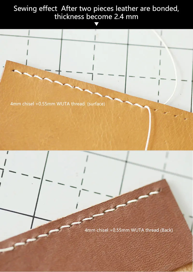 WUTA Leather Craft Chisel Hole Punch Tools 4mm 1+2+4+6 Set Diamond Point Black Pricking Iron Leather Stitching Tools