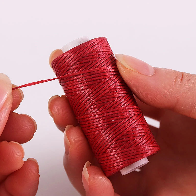Waxed Thread For Leather 50m 0.8mm Black Off White Red Green Pink Brown Grey Purple Orange Blue Apricot