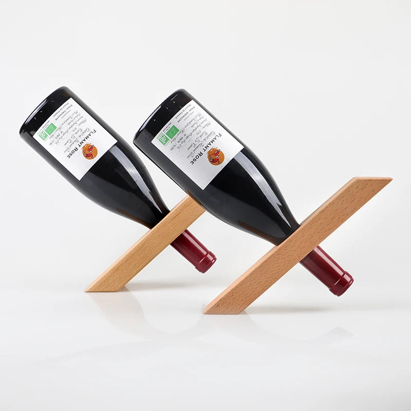 Home red wine rack decoration creative solid wood personality display stand wine rack modern simple wood storage bottle