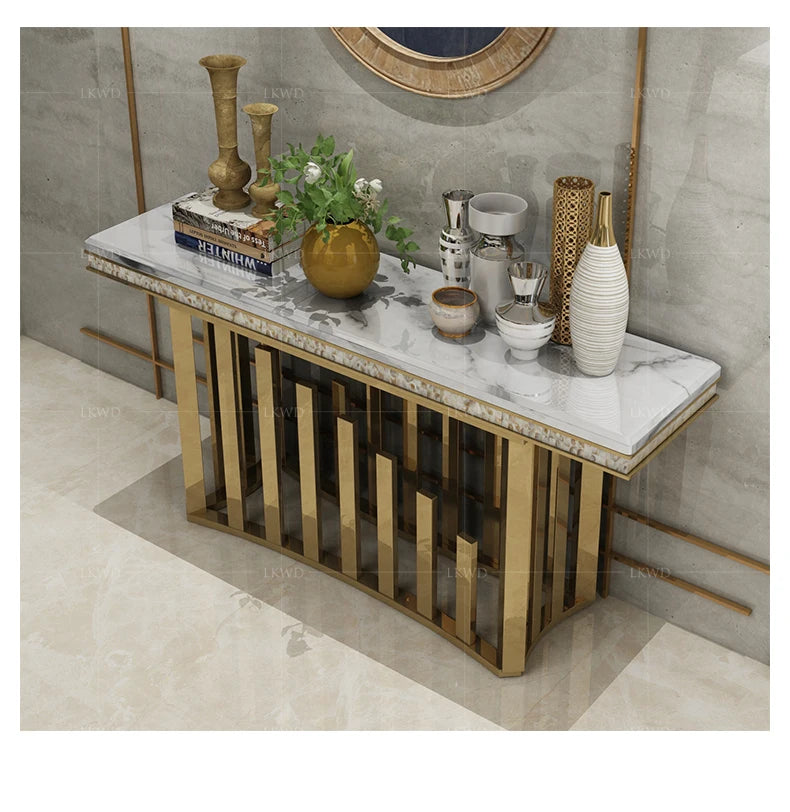 Modern furniture Sideboard cabinet Villa curio cabinet partition table stainless steel marble console table