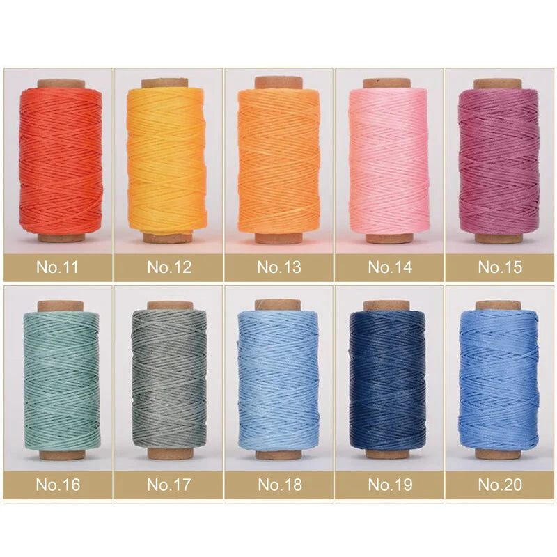 Waxed Thread For Leather 50m 0.8mm Black Off White Red Green Pink Brown Grey Purple Orange Blue Apricot